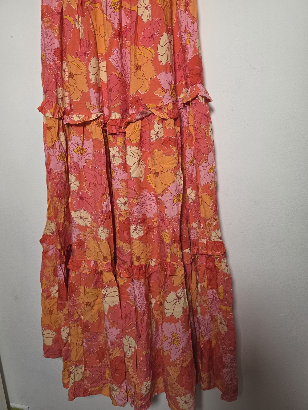 NWT Abel the Label Flower Power Boho Floral Tiered Maxi Dress Size Small - Picture 2 of 7